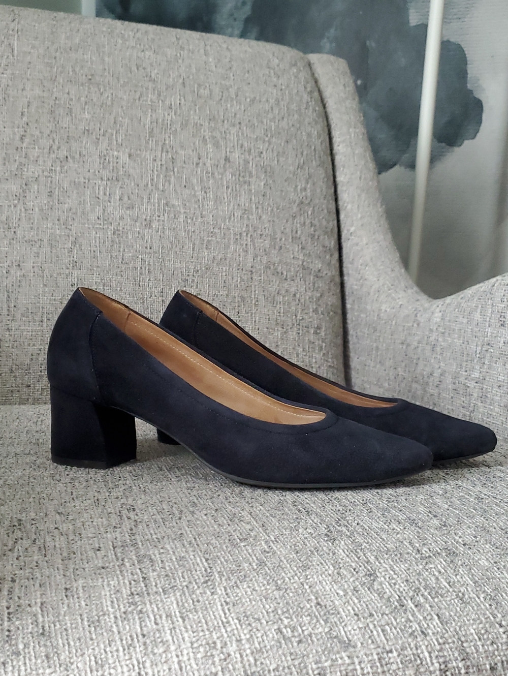 🌟 Paul Green Tammy Block-heel Pumps, Deep Navy Suede (5.5 UK, 8.0 US)